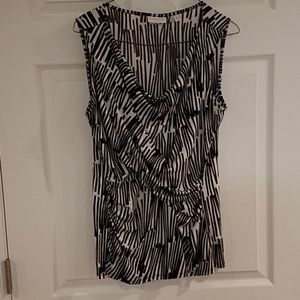 Women's black and white sleeveless top size Medium